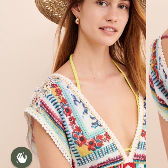 Free People x RAGA Picot Trim Mini Dress Small Beach Coverup - Picture 5 of 7